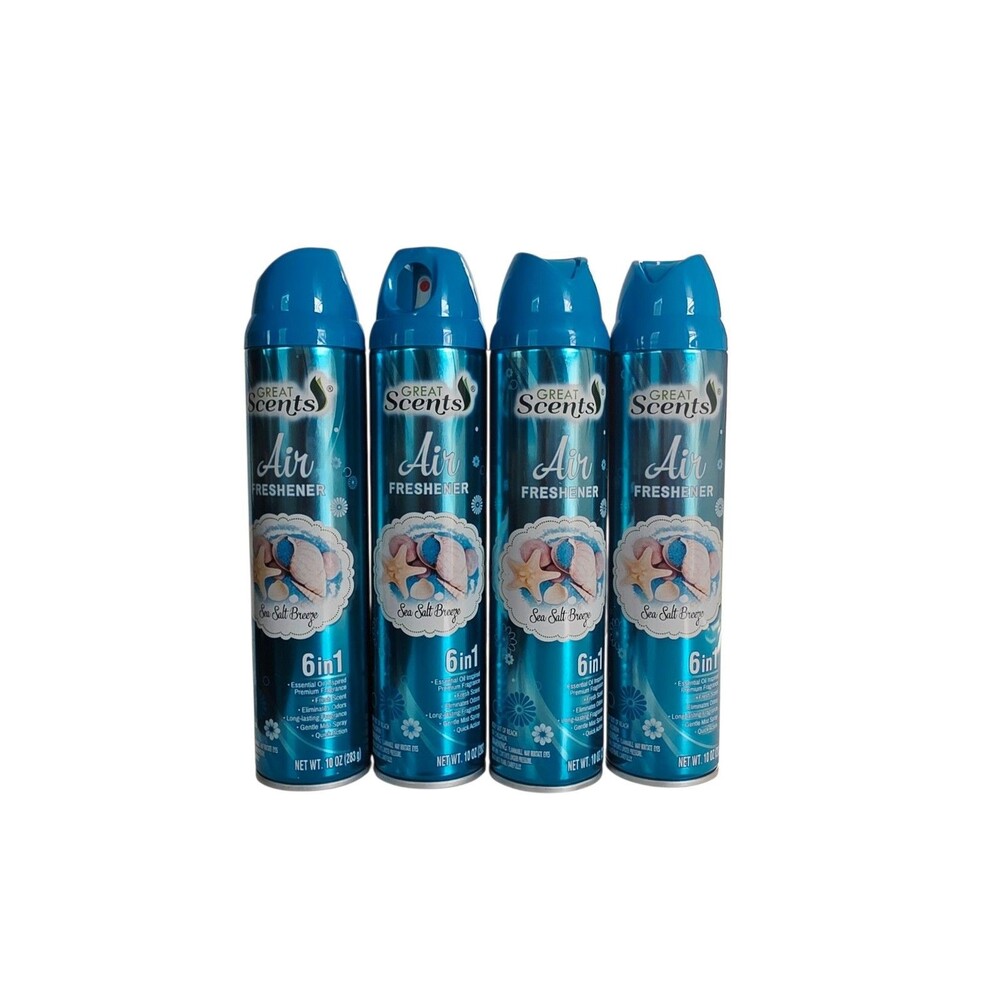 Great Scents Air Freshener Sea Salt Breeze 6 in 1 Limited Edition 4pk